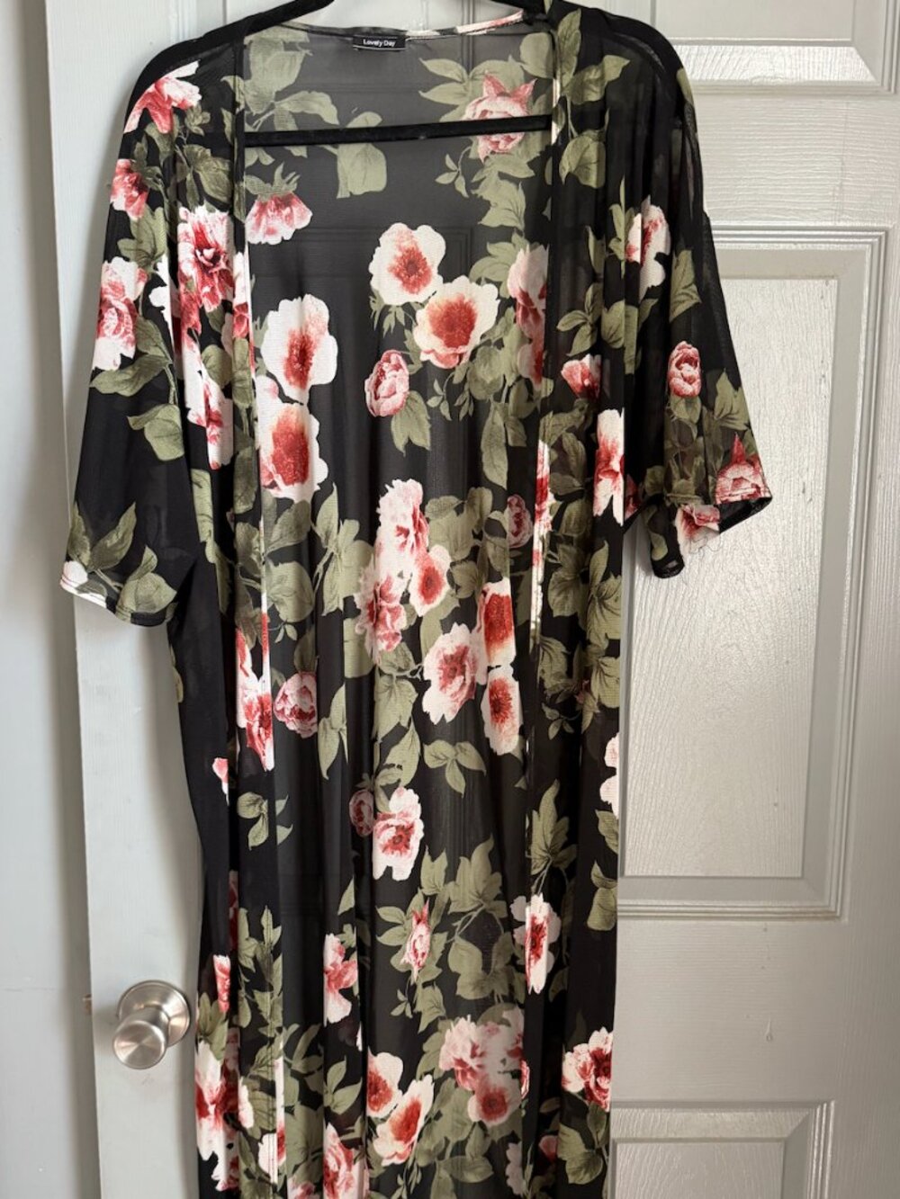 Lovely Day Floral Mesh Kimono Cardigan Women's One Size